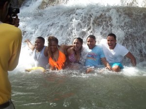 At Dunn's River Falls in Ocho Rios.